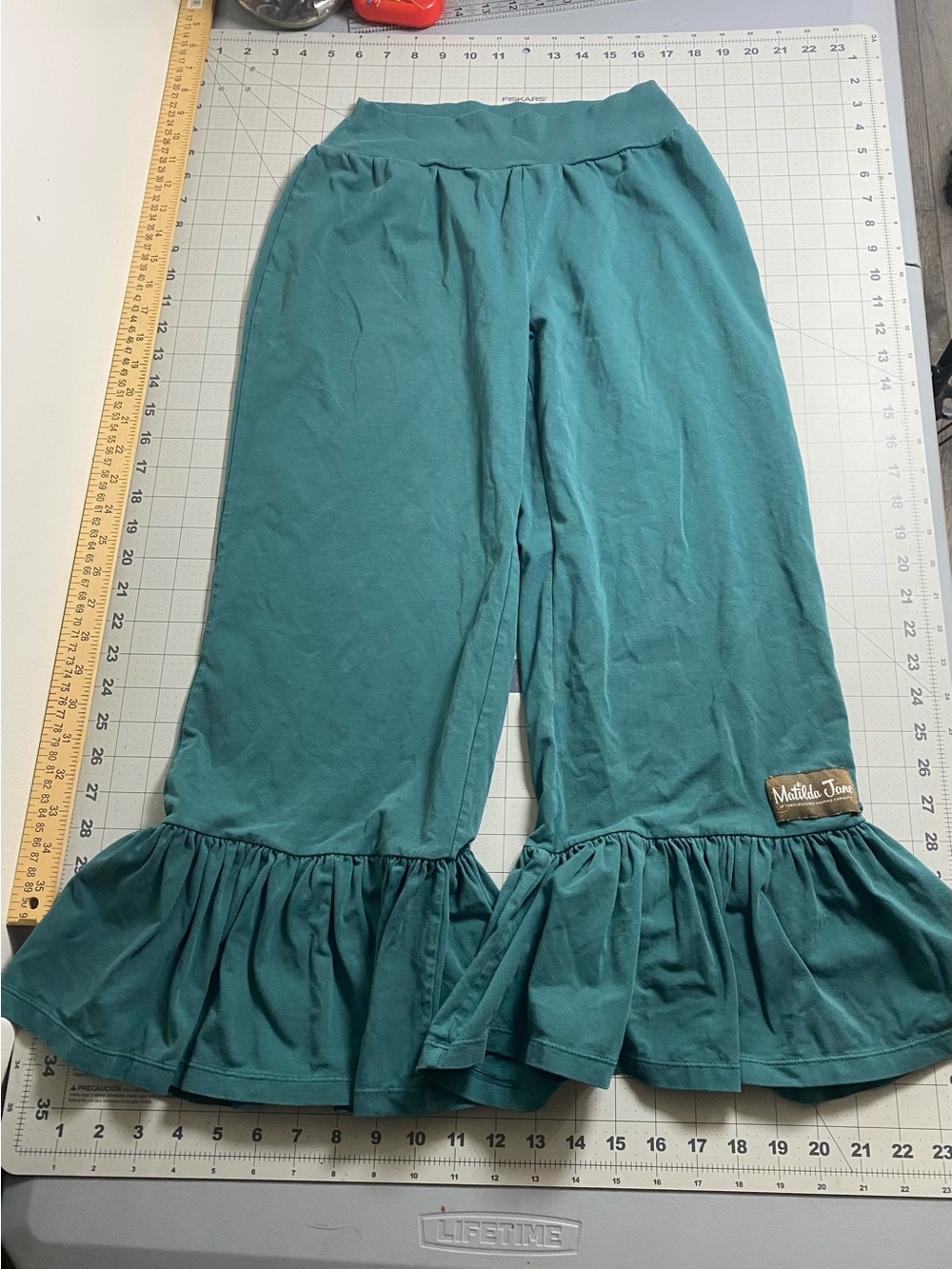 Matilda Jane Teal Wide Leg Ruffle Pants